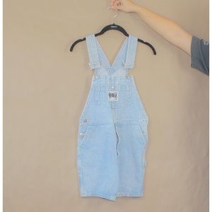 Vintage 80s light denim short overalls